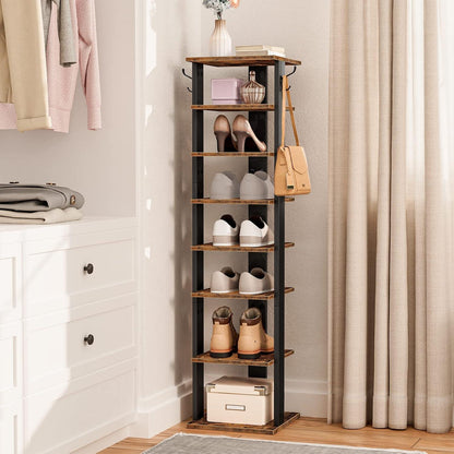 8-lagiges Schuhregal für Eingang Wohnzimmer Schlafzimmer Dunkelbraun Schwarz