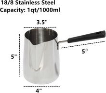 Milchkännchen 1000ml Edelstahl mit Ausguss und