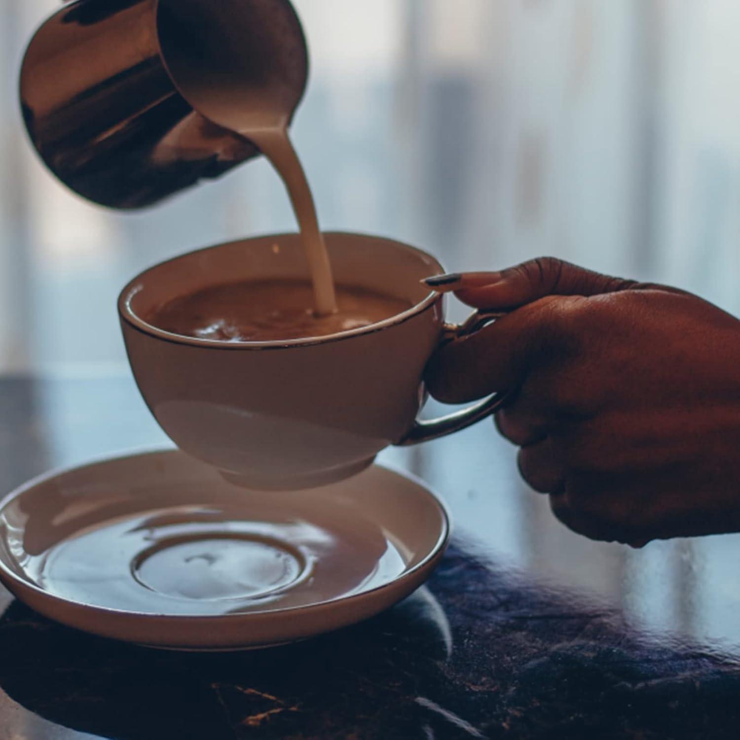 Milchkännchen Edelstahl 1000ml mit Ausguss & isoliertem Griff