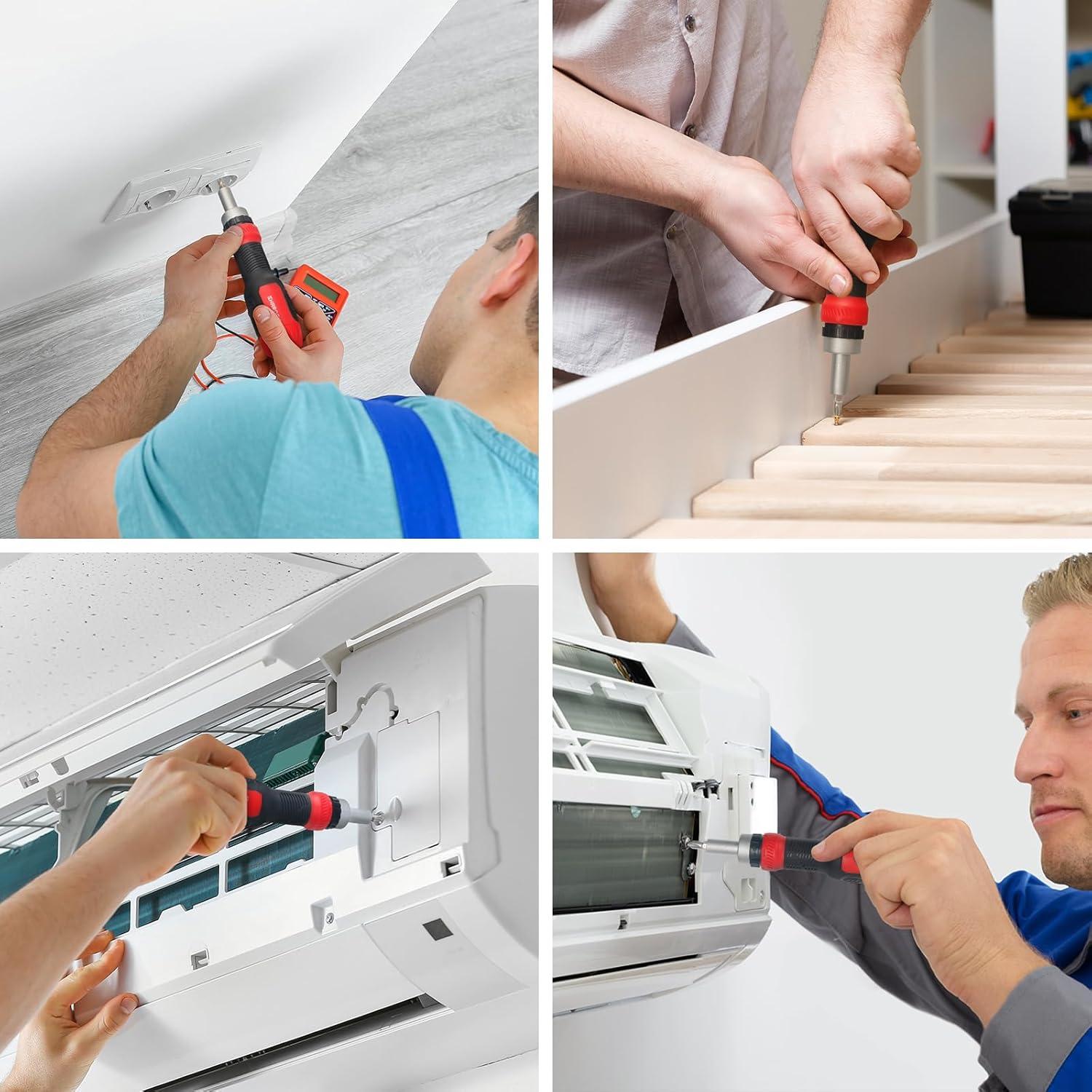 SHARDEN 13-in-1 Ratschen-Schraubendreher Multitool CRV-Stahl Magnet Bithalter
