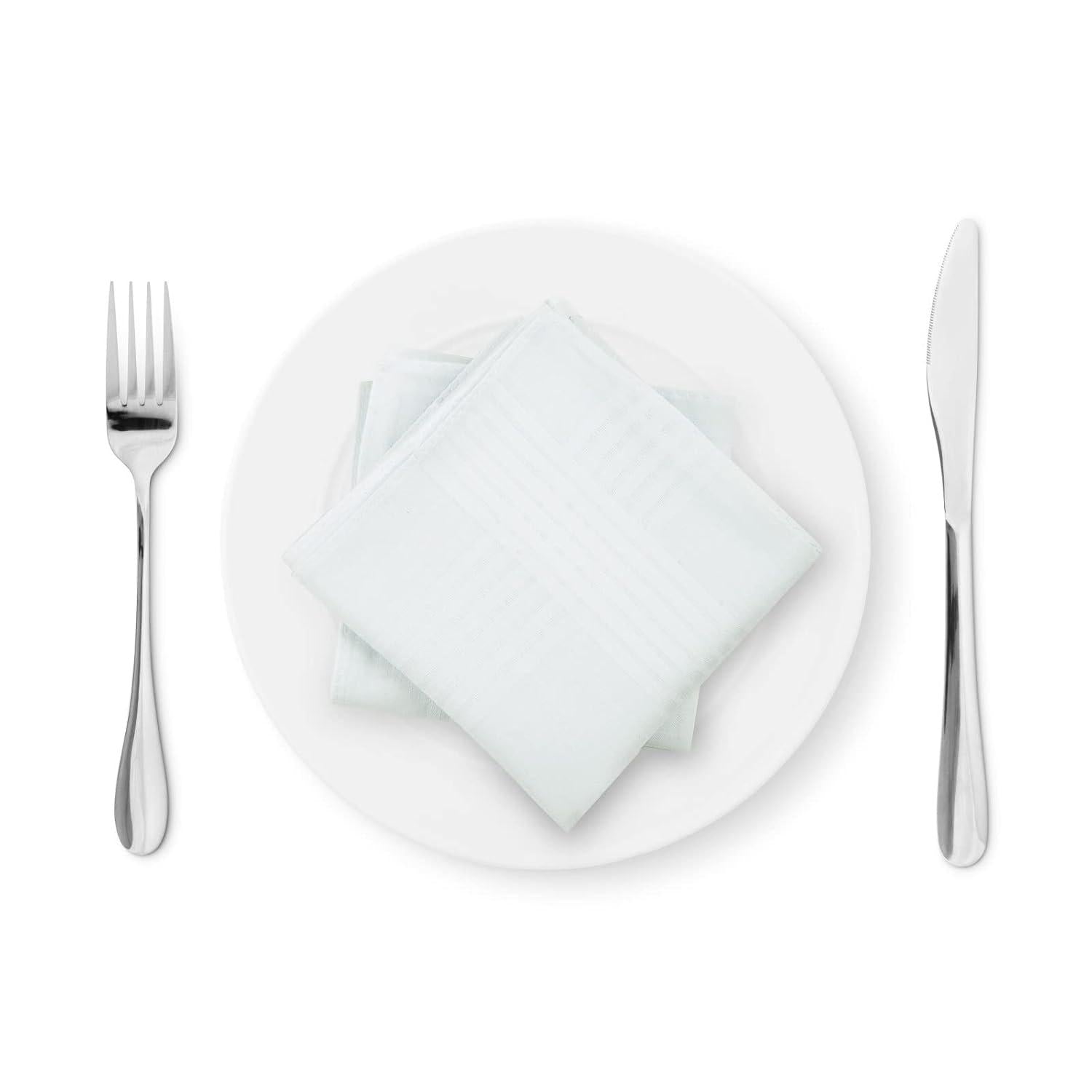 Stoff Taschentücher Herren 12 Stück Weiß Baumwolle 40x40cm