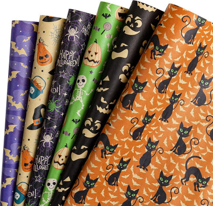 Halloween Geschenkpapier 6 Blatt 44,5x76 cm pro Rolle