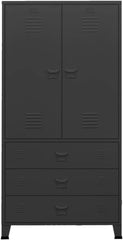 vidaXL Industrial Metall Kleiderschrank Schwarz 90x50x180cm