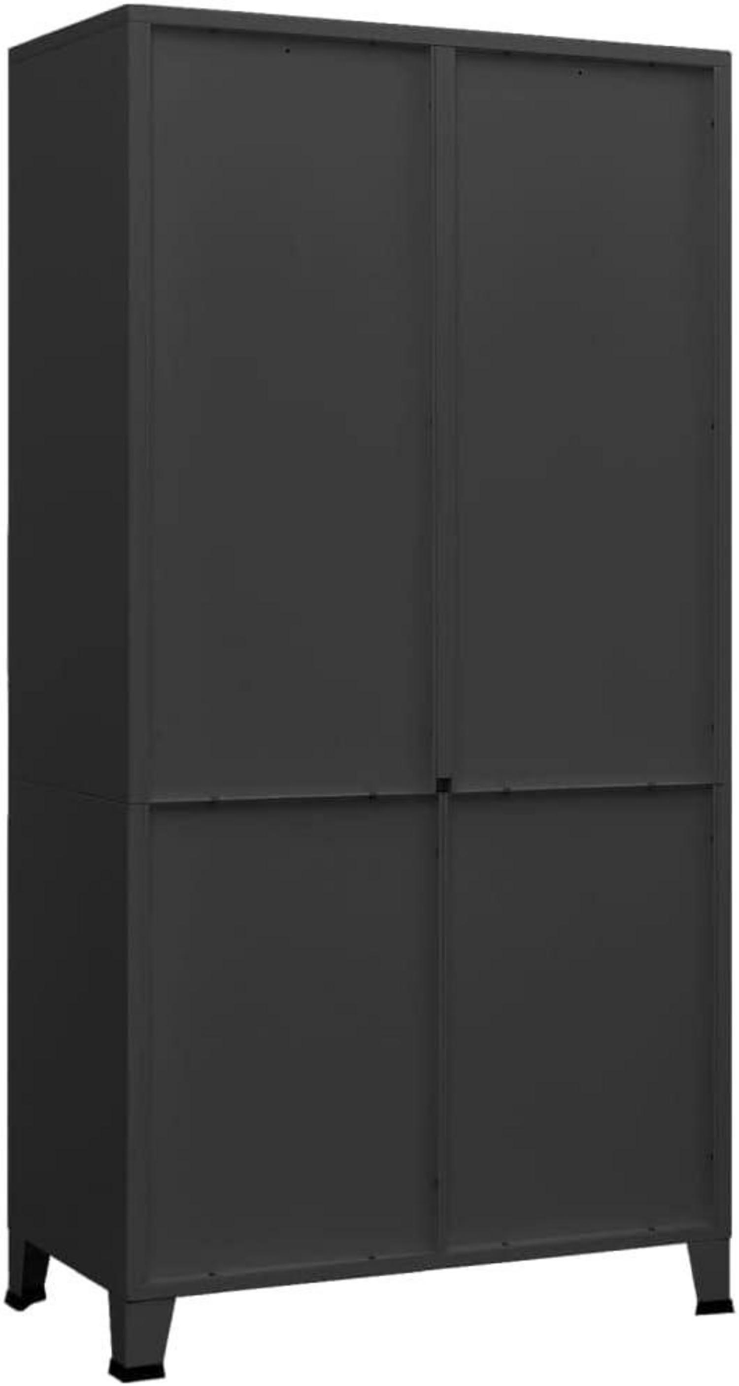 Metallschrank Schwarz 90x50x180cm Industrial Kleiderschrank