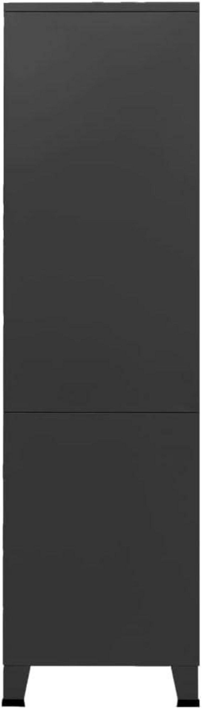 Industrial Kleiderschrank Metall Schwarz 90x50x180cm Stauraum Kleidung