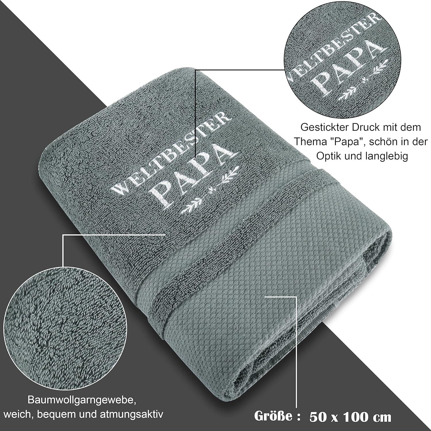 Besticktes Badetuch 50x100 Vatertagsgeschenk Weltbester Papa