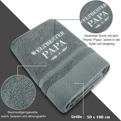 Besticktes Badetuch 50x100 Vatertagsgeschenk Weltbester Papa