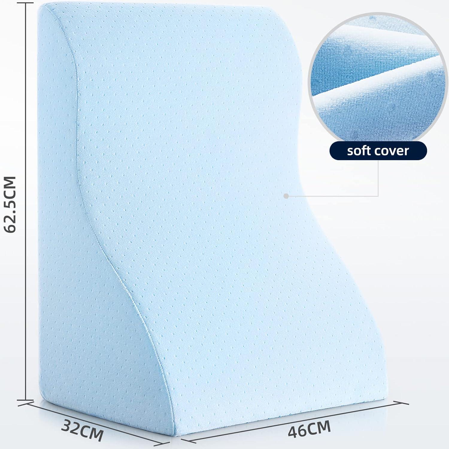 Lesekissen Memory Schaum Keilkissen Blau Rücken Unterstützung