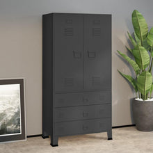 Kleiderschrank Anthrazit Metall Industrial Stauraum