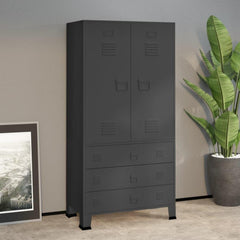 Kleiderschrank Anthrazit Metall Industrial Stauraum