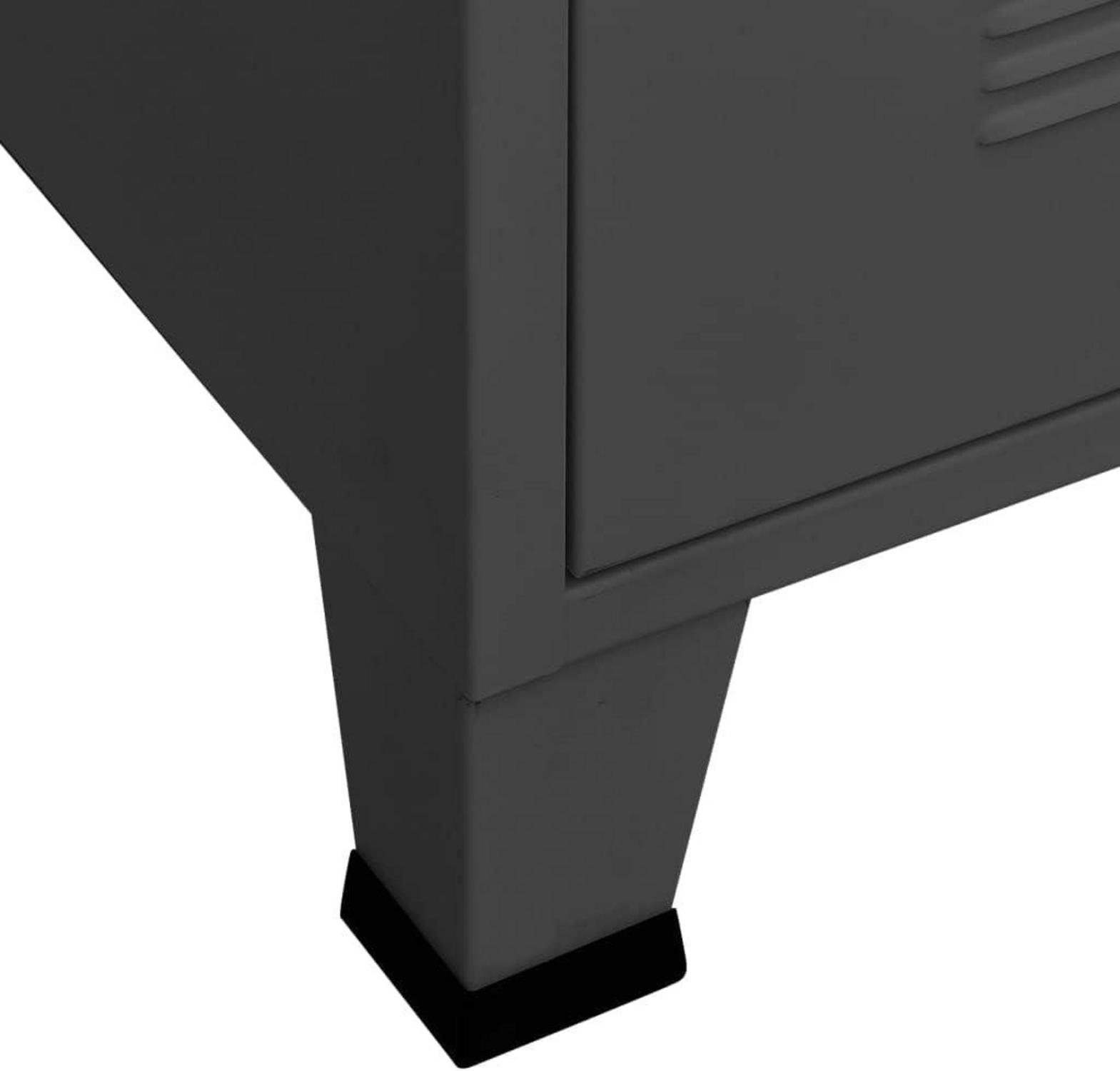 Industrial Kleiderschrank Anthrazit Metall 90x50x180cm Stauraum