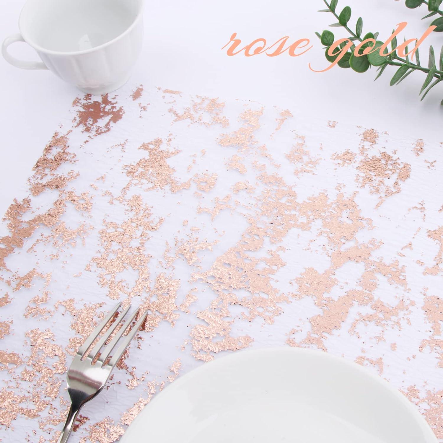 Glänzender Roségold Tischläufer 29cm x 9m Polyester Hochzeit Mädchen
