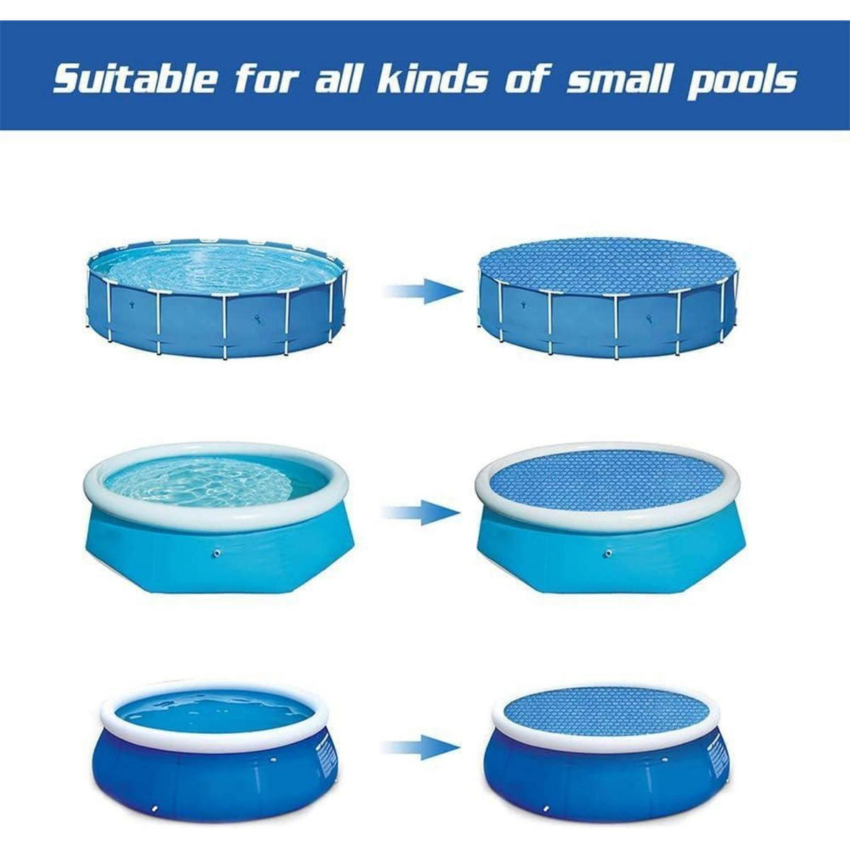 Pool Abdeckplane 183cm – Solar & Thermoplane für Rechteck/Rund