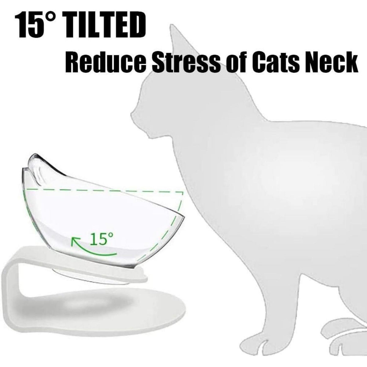 Erhöhtes Katzennapf 3er Set, 15° Neigung, BPA-frei