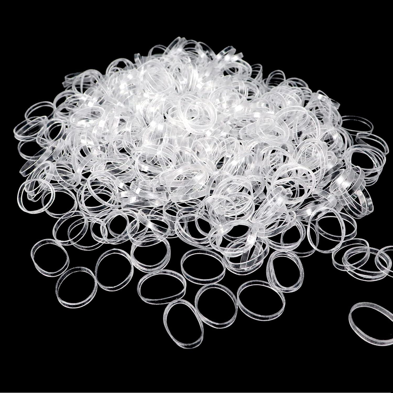 500 Mini Haargummis Transparent Elastische Haarbänder Kinder