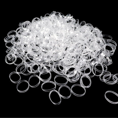 500 Mini Haargummis Transparent Elastische Haarbänder Kinder