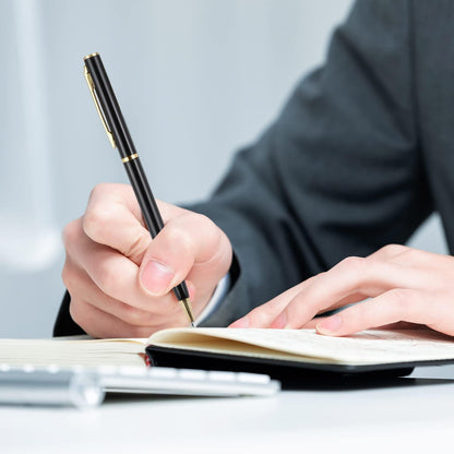 YiliYa 4 Stück Metall Kugelschreiber Dual Heads Schwarz Gold Silber