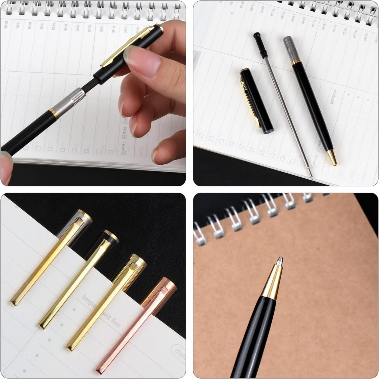 4 Stück Metall Kugelschreiber Dual Heads Rotation Büro Hotelbedarf