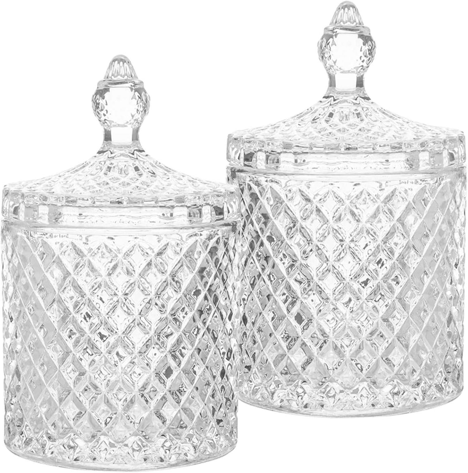 2er Set süße Bonbongläser 300ml transparent mit Deckel