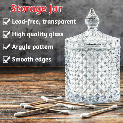 2er Set Süßigkeiten Glasdose mit Deckel 300ml - Transparente Bonbongläser