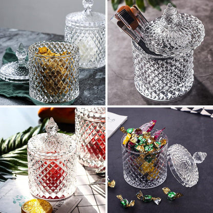 2er Set Süßigkeiten Glasdose mit Deckel 300ml - Transparente Bonbongläser