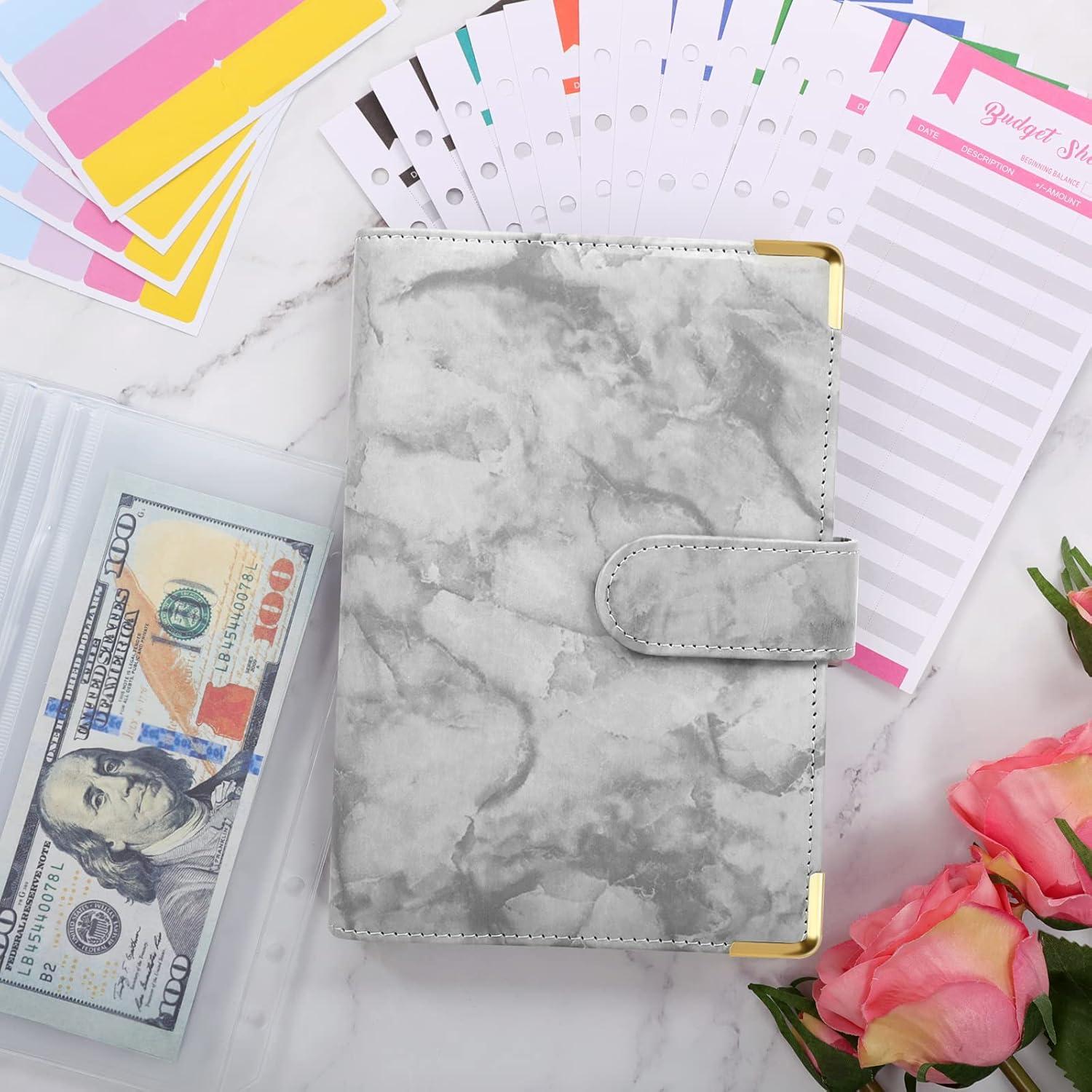 Budget Planner A6 Geldumschläge Umschlagmethode Ringbuch Binder Folien, grau