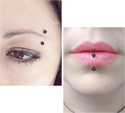 Augenbrauenpiercing Set Rook Piercing 16G 8mm Chirurgenstahl Diamant