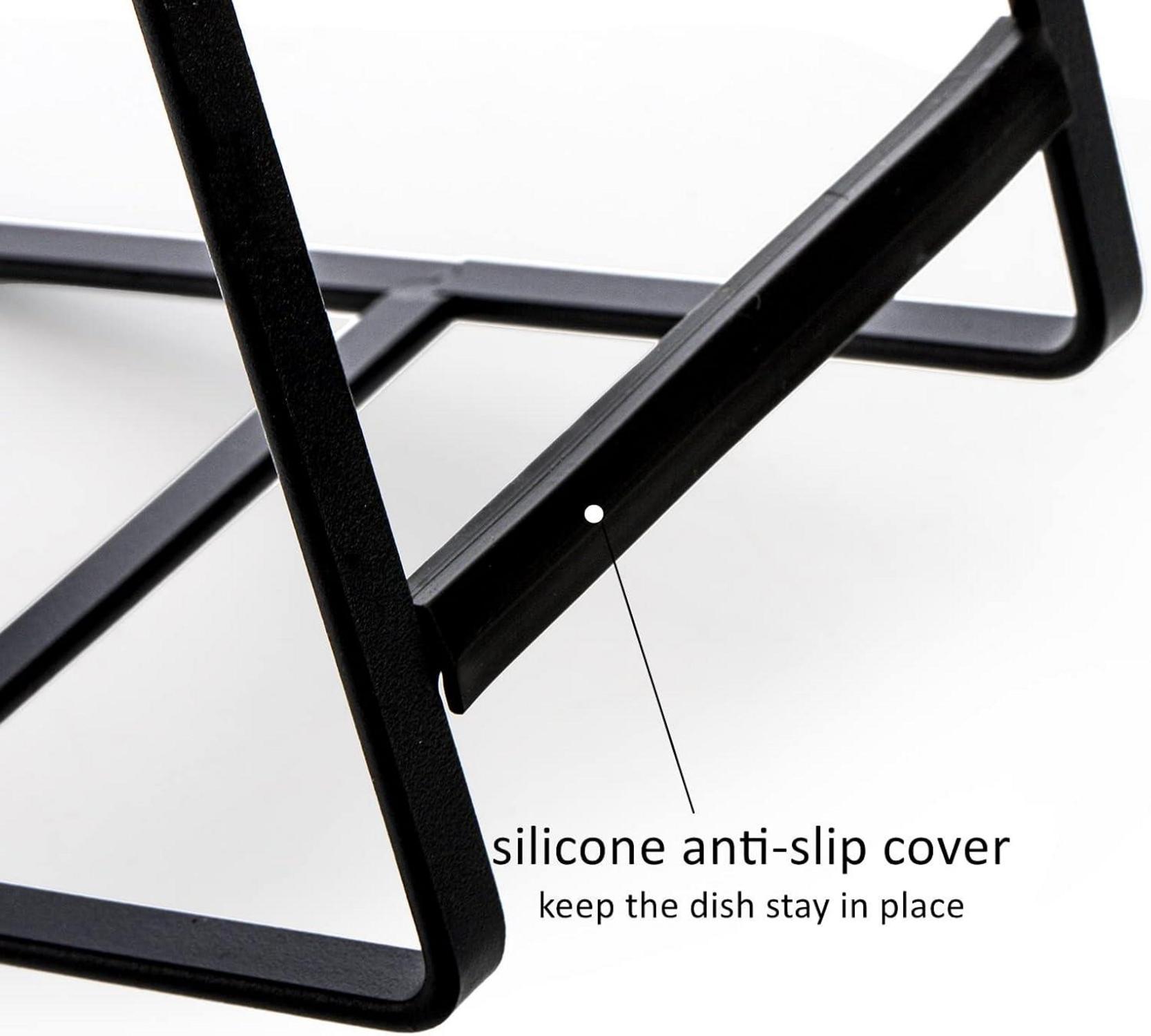 Metall-Tellerorganizer Schwarz 3er Set für Küche & Schrank
