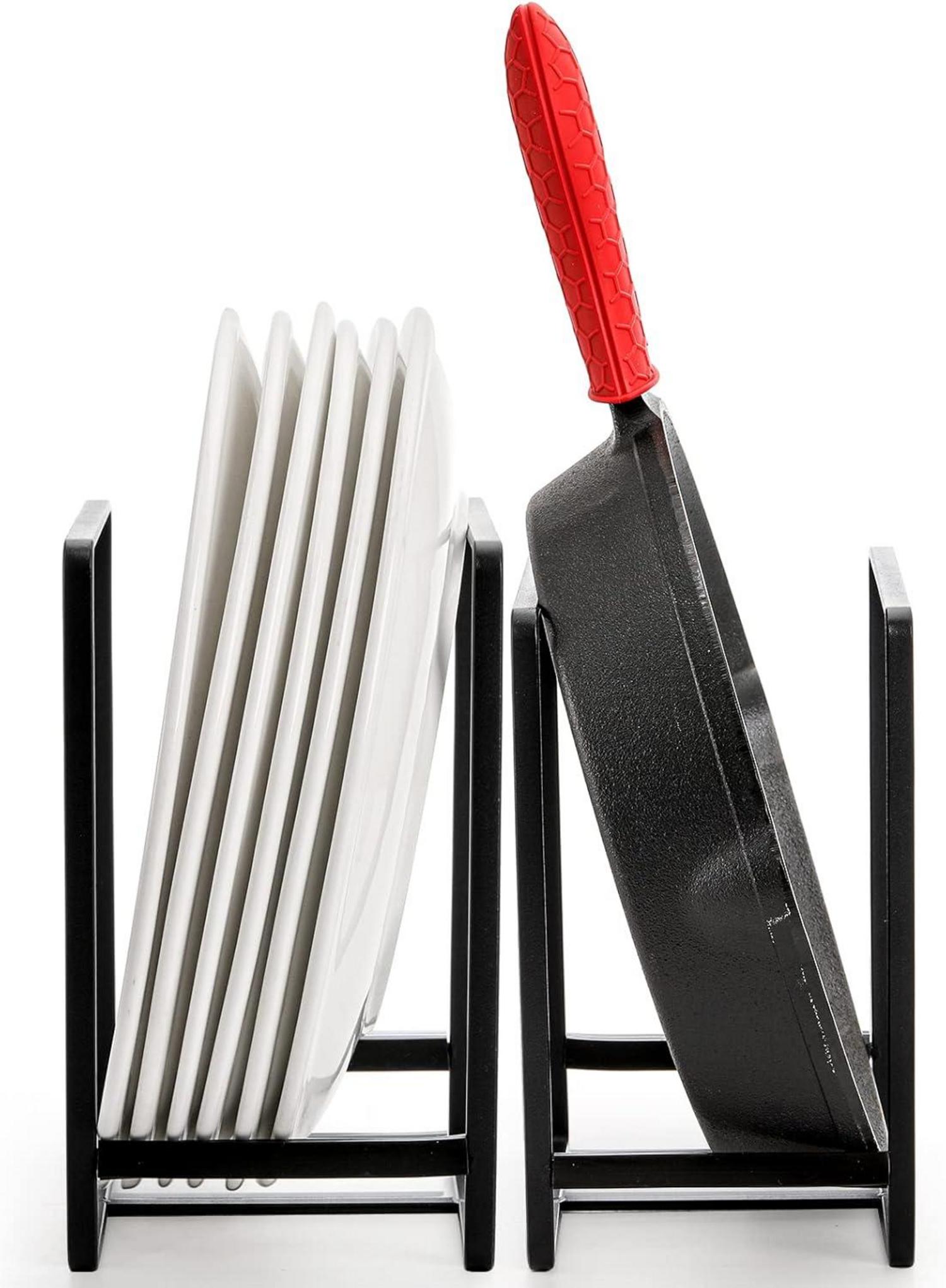 ZOOFOX 3 Stück Metall Teller Organizer für Schrank Küche