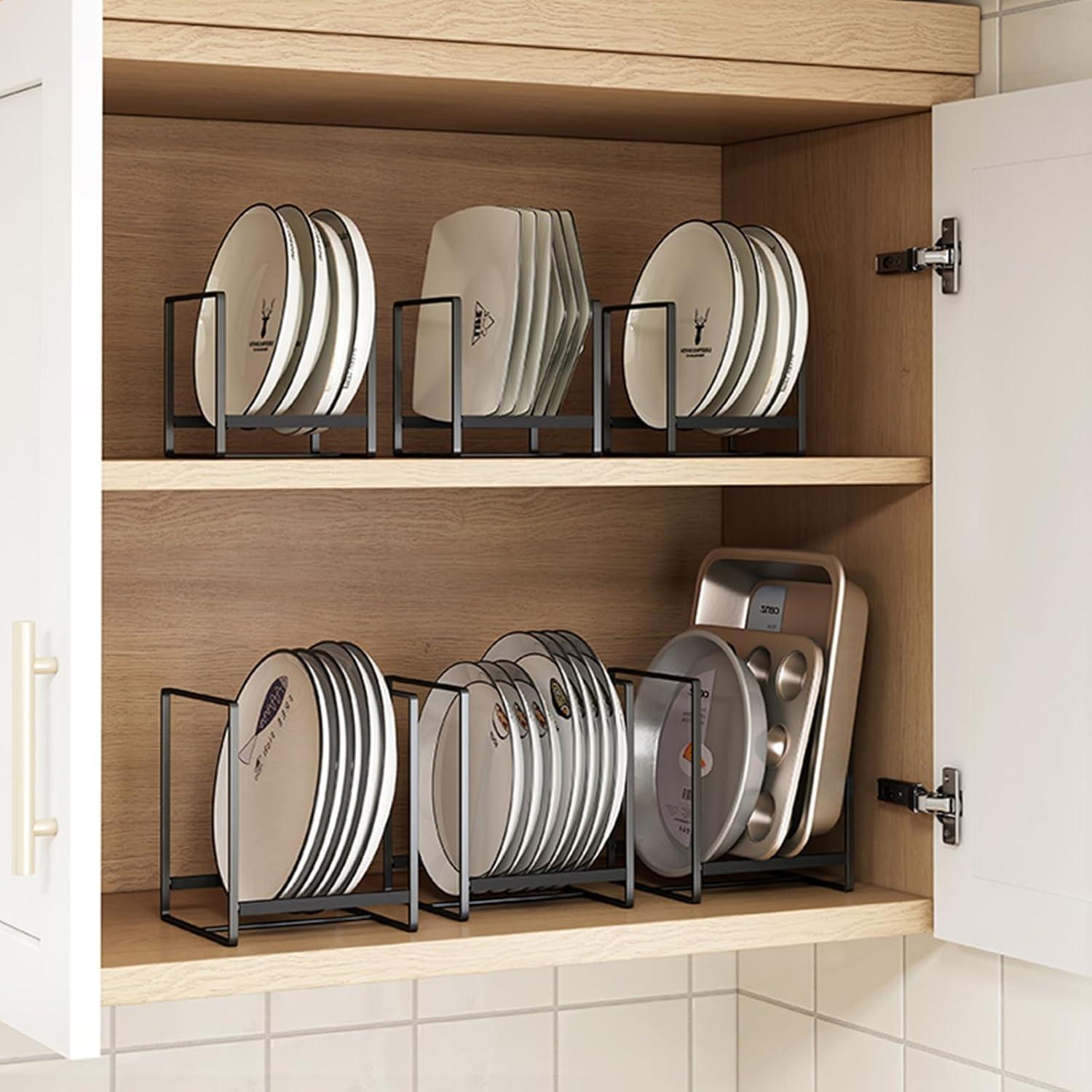 Metall Teller Organizer für Schrank & Küche, 3 Stück, 2 Größen