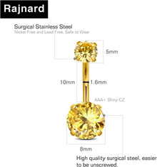 Rajnard Gold Bauchnabelpiercing 14G 10mm Chirurgenstahl Mond