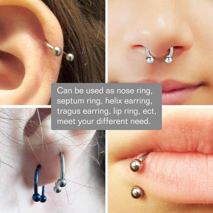 Hufeisen Nasenring Piercing Silber Schwarz Rosegold 16G Edelstahl 6-12mm