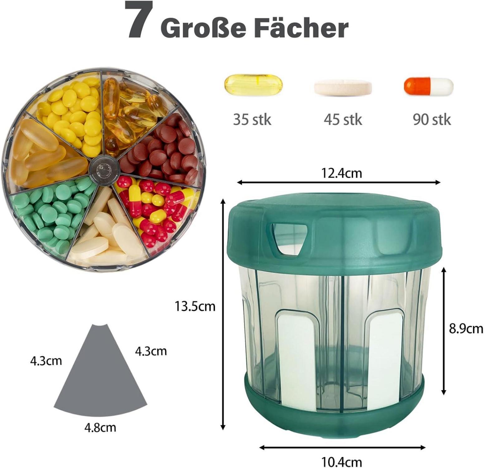 Extra Große Pillendose Monat Tablettenbox 7 Tage Organizer