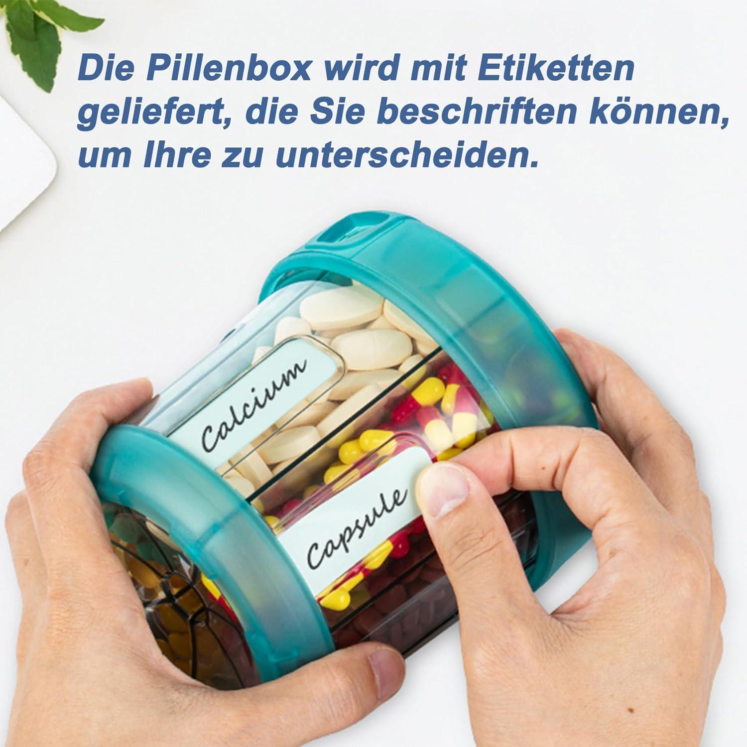 Extra Großer Pillendose Tablettenbox 7 Tage Organizer Aufbewahrung
