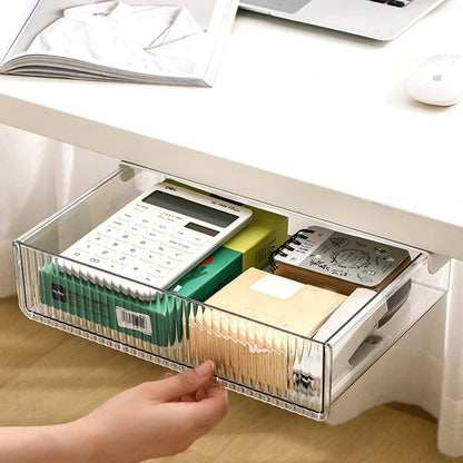 Selbstklebende Schublade Unterbau 24x21x6CM Transparent Weiß