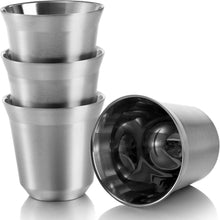 Doppelwandige Edelstahl Espressotassen 80ml 4er Set
