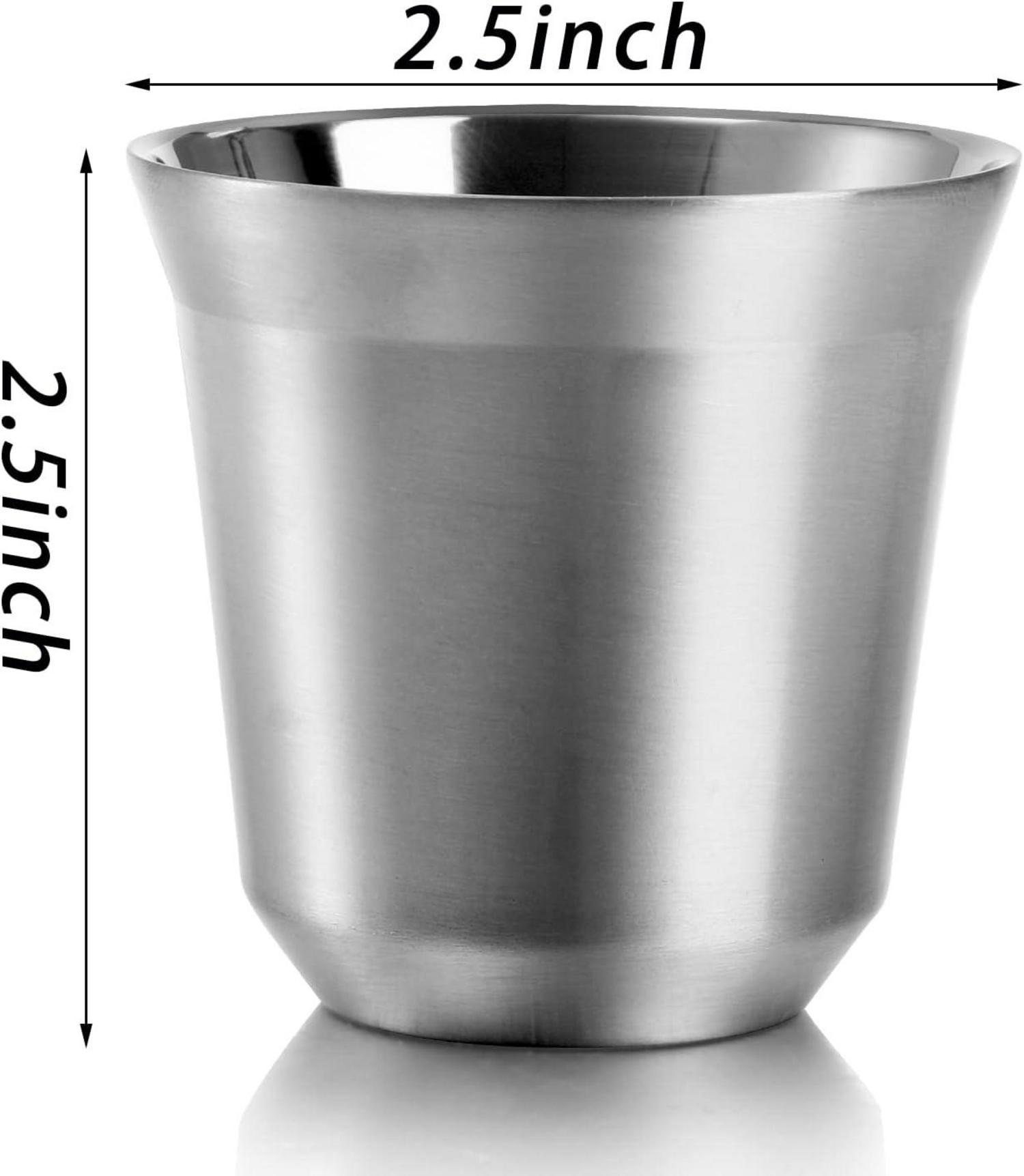 Espressotasse Edelstahl 80 ml doppelwandig hitzebeständig