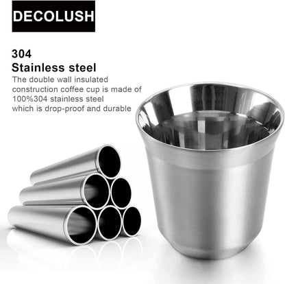 Edelstahl Espressotasse doppelwandige Isoliertasse 80 ml 4 Stück