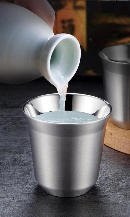 Edelstahl Espressotasse doppelwandige Isoliertasse 80 ml 4 Stück