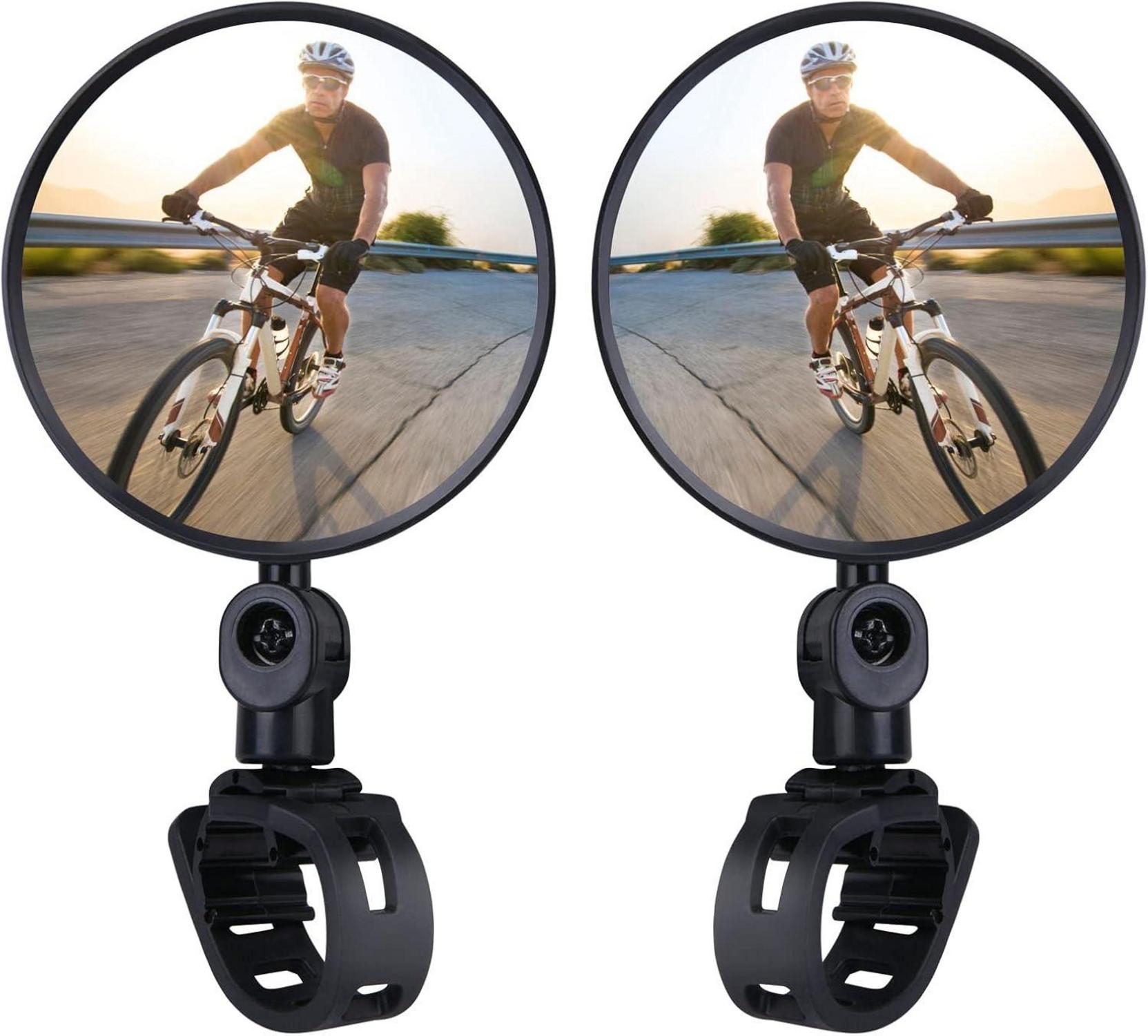 Fahrradspiegel 2 Stück 360° Drehbar Konvexspiegel Rückspiegel für 15-35mm Lenker