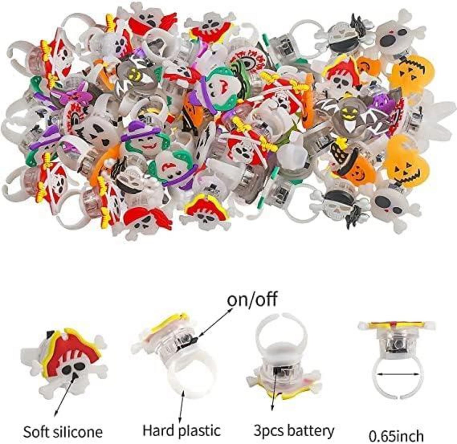 LED Blinkende Ringe 50 Stück Halloween Kinder Spielzeug Palette