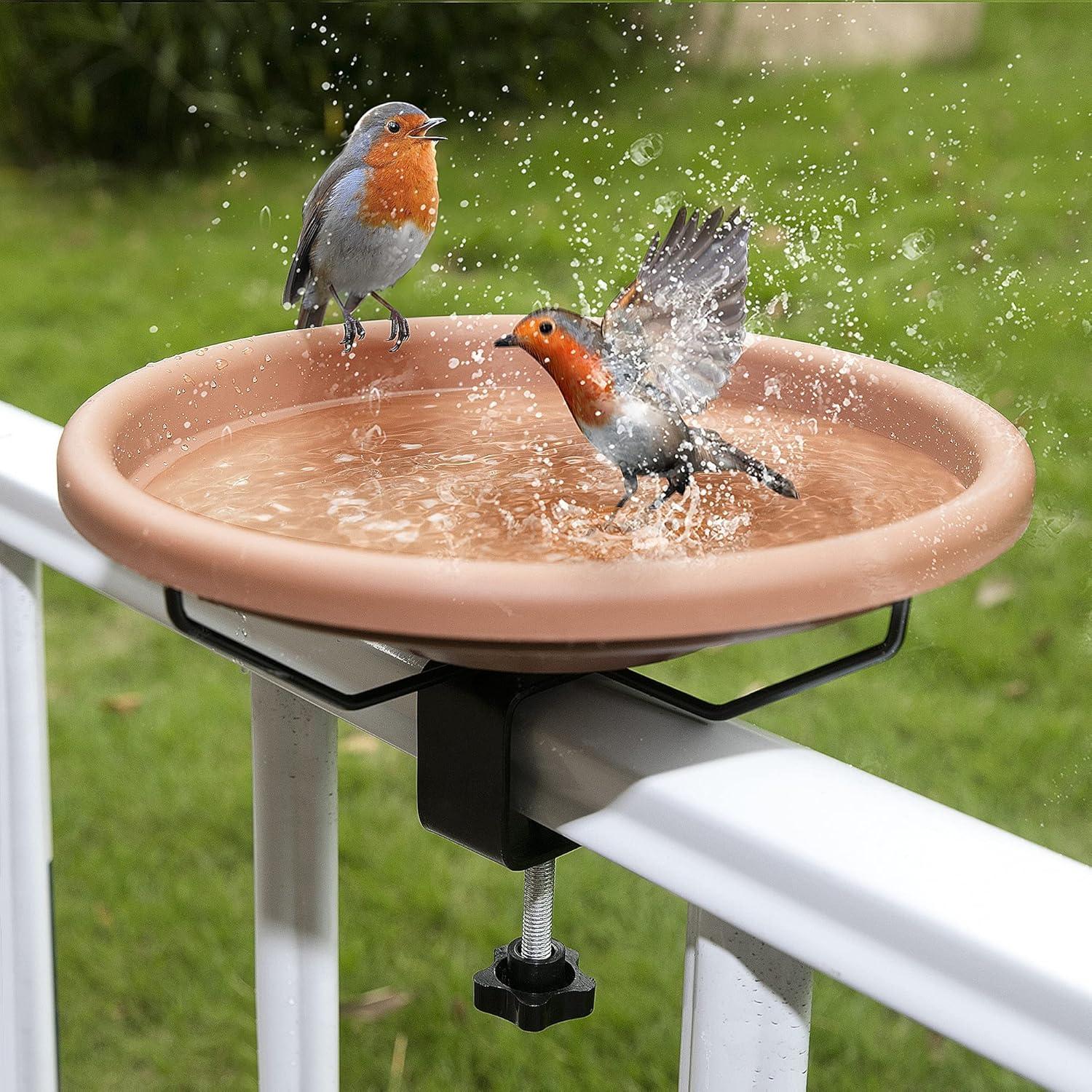 Vogeltränke Edelstahl Frostsicher Garten Balkon Vögel 30cm Hängend