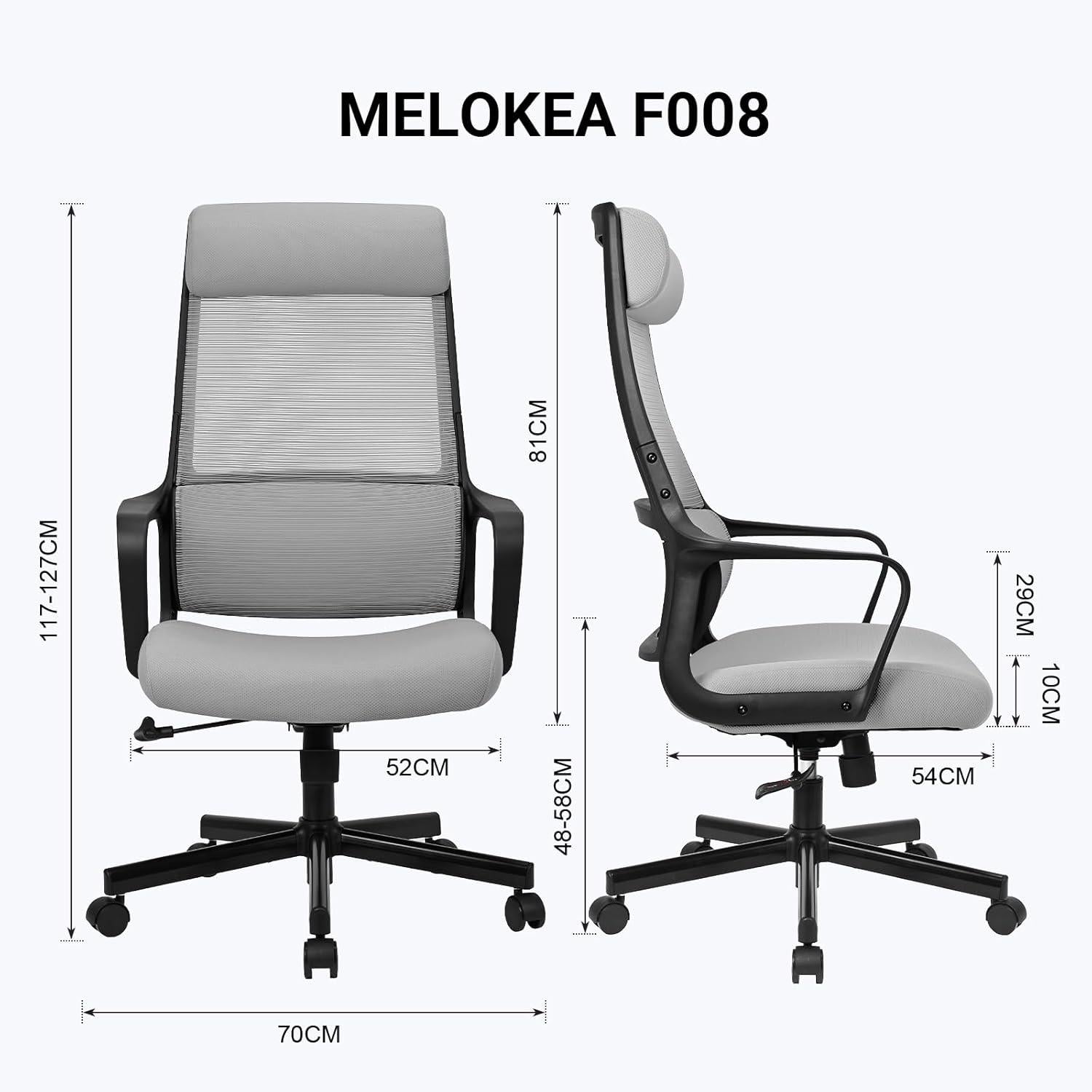 Ergonomischer Bürostuhl Drehstuhl mit Wippfunktion Grau