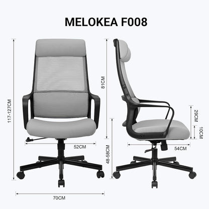 Ergonomischer Bürostuhl Drehstuhl mit Wippfunktion Grau