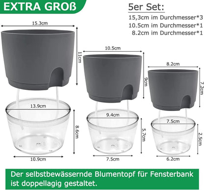 iDattel Selbstbewässernder Kräutertopf Küchen-Set
