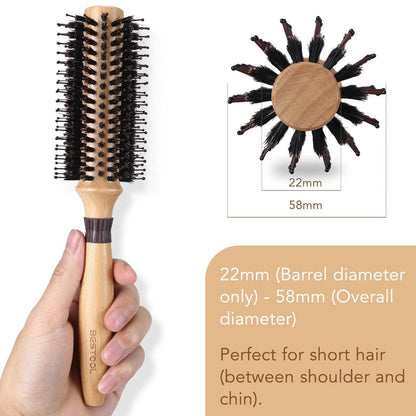 Wildschweinborsten Stylingbürste Rundhaarbürste Damen Herren