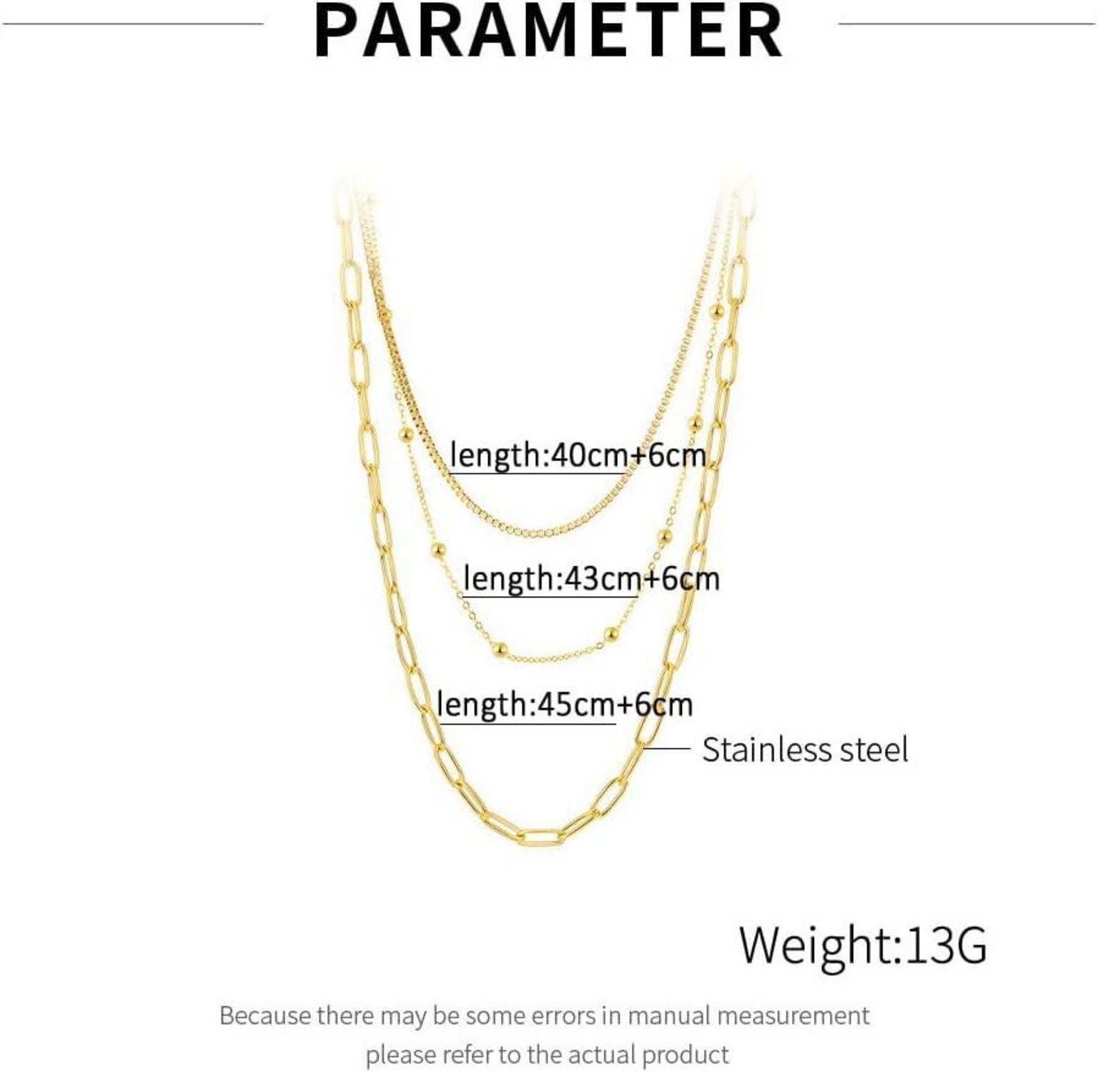 Damen Multi-Layer Halskette Edelstahl Nickelfrei elegantes Design