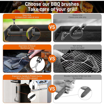 Grillbürste 31.5cm Extra Dicke Borsten sehr Langer Griff