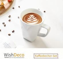 Porzellan Kaffeebecher Set Weiß 400ml 6er - Tassen