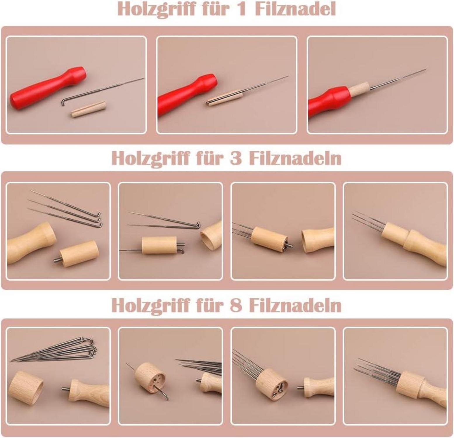 385-teiliges Nadelfilz-Set, 45 Farben DIY Trockenfilzen Starterset